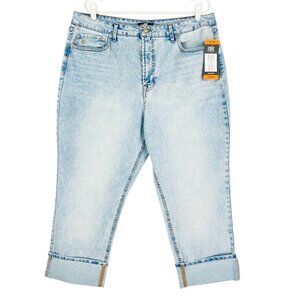 Frye Women's Stretch High-Rise Stevie Blue Cuffed Cropped Jeans Size 16/34 NWT